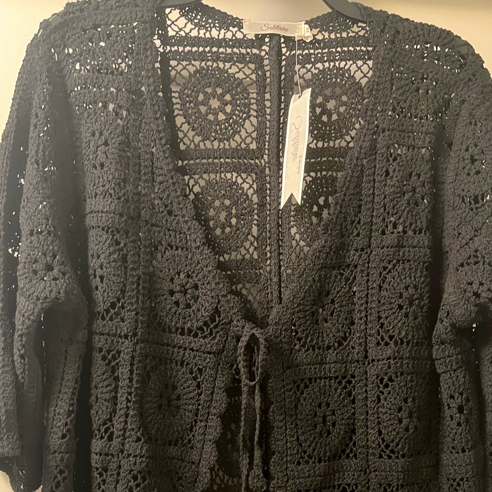 NWT-Solitaire Crochet Duster-size 2X - Picture 3 of 5